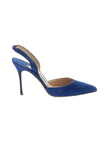 Manolo Blahnik Suede Slingback Heels (view 1)