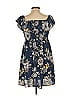 Xhilaration 100% Polyester Floral Blue Casual Dress Size L - photo 2