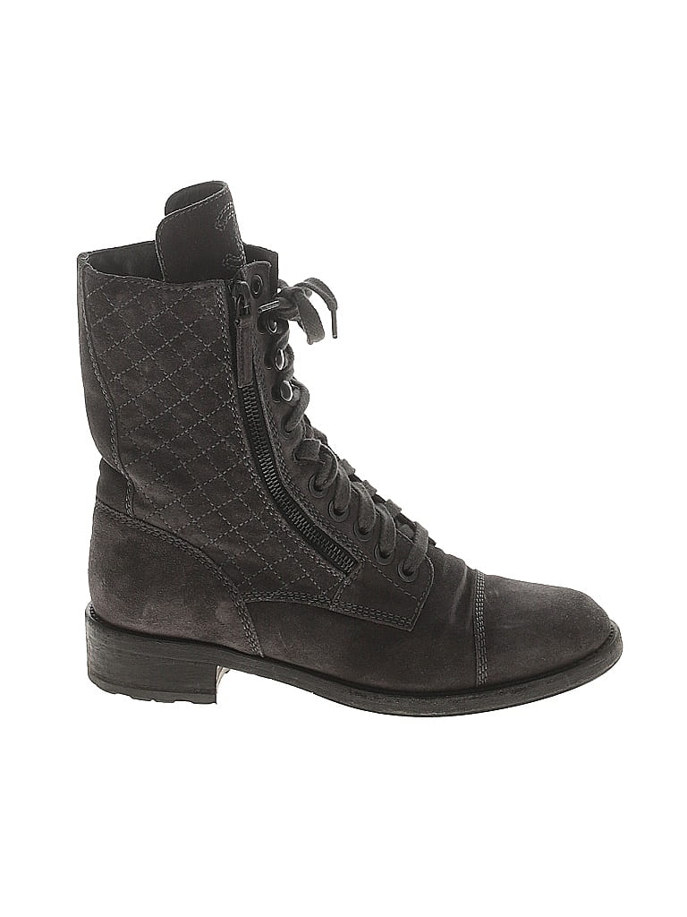 Chanel 100% Suede Black Gray Boots Size EU 39 - photo 1