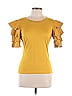 Gracia Yellow Short Sleeve Top Size L - photo 1