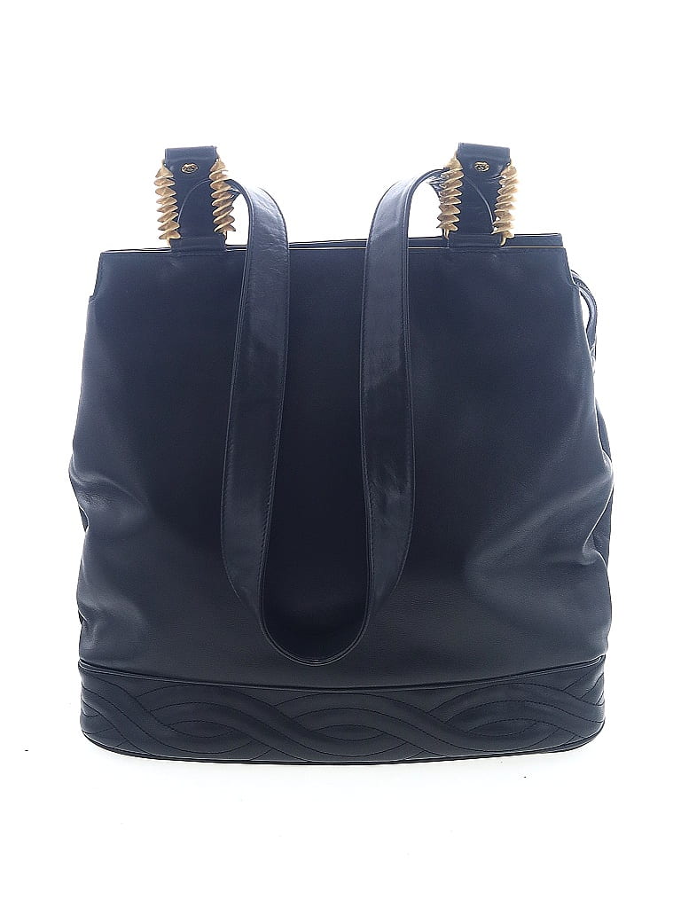 Fendi 100% Leather Blue Black Vintage Macaroni Pasta Leather Satchel One size - photo 1