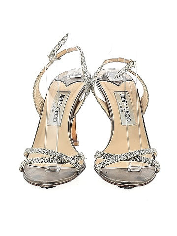Jimmy Choo Glitter fabric India slingback sandals (view 2)