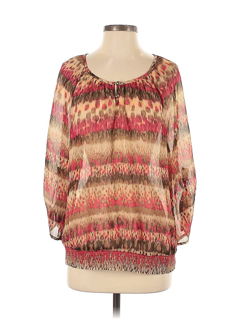 JM Collection Pink 3/4 Sleeve Blouse Size M - photo 1