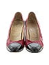 Chanel 100% Leather Color Block Burgundy Red Vintage Cap Toe Heels Size 7 - photo 2