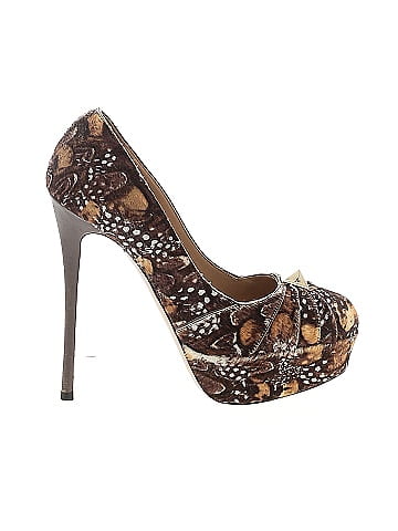 Valentino Calf Hair Roman Stud Platform Heels (view 1)