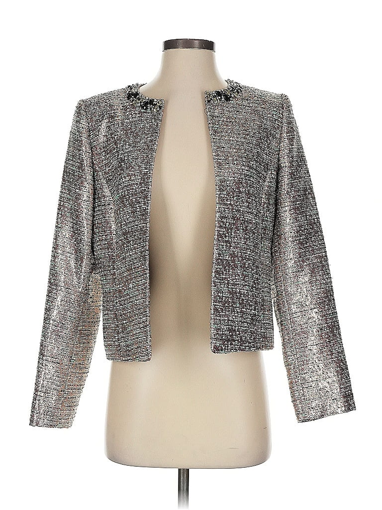 Tahari by ASL Metallic Silver Blazer Size 4 - photo 1