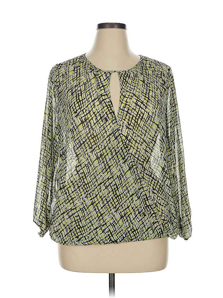George 100% Polyester Green 3/4 Sleeve Blouse Size 1X - photo 1