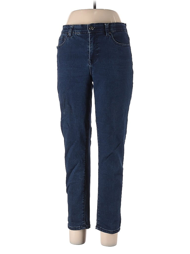 DG^2 by Diane Gilman Solid Blue Jeans Size 12 (petite) - photo 1