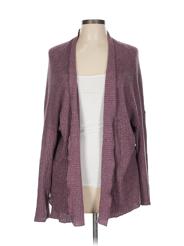 Pre-owned Plush Cardigan Sweater In Purple