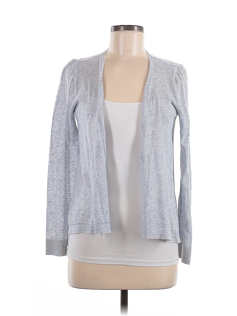 Lou & Grey for LOFT Stripes Gray Cardigan Size M - photo 1