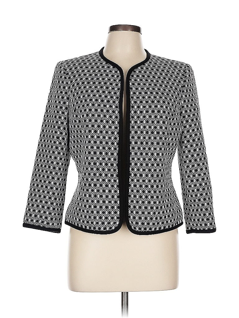 Jones Studio Houndstooth Gray Jacket Size 10 - photo 1