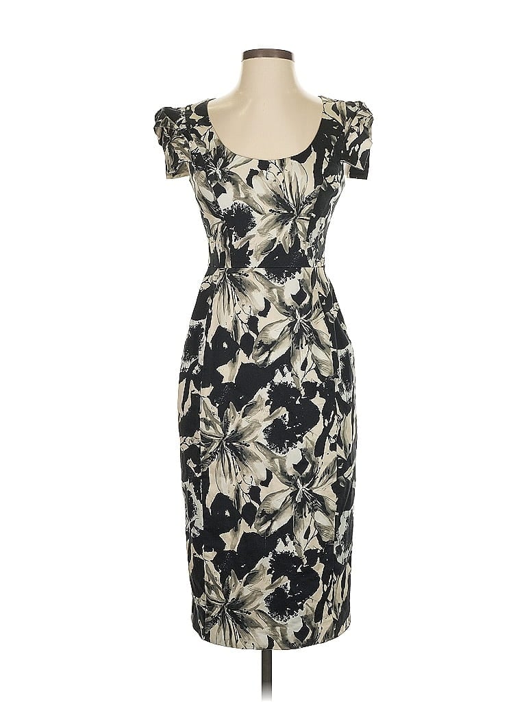 Black Halo Print Black Cocktail Dress Size 2 - photo 1
