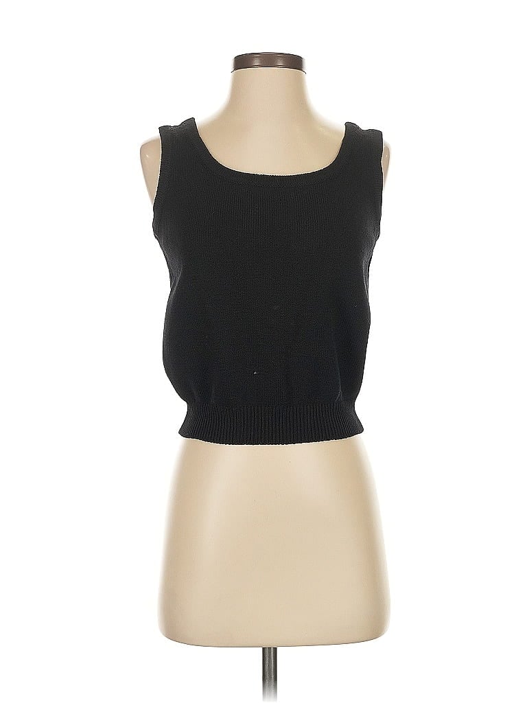 Pre-owned St John Sweater Vest In Black
