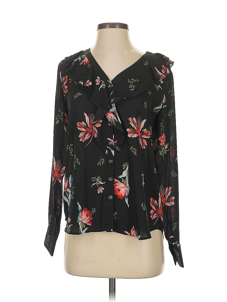 Pre-owned Ann Taylor 3/4 Sleeve Blouse In Black