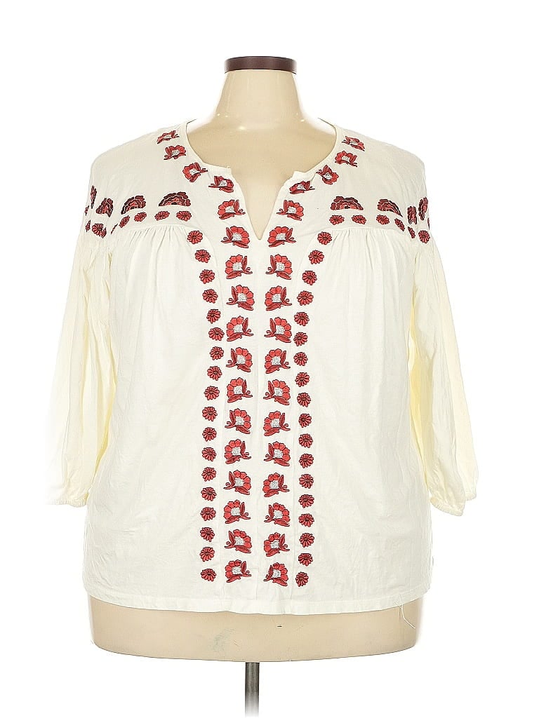 Roaman's Ivory 3/4 Sleeve Blouse Size 24 - photo 1