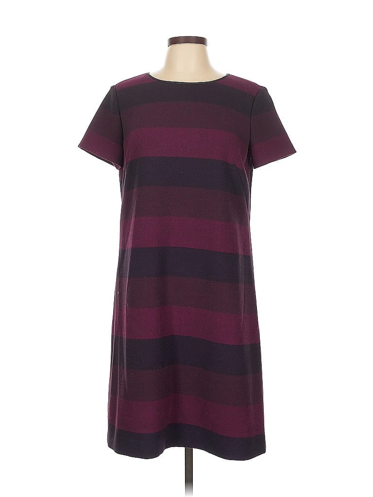 Tahari by ASL 100% Polyester Stripes Burgundy Casual Dress Size 10 - photo 1