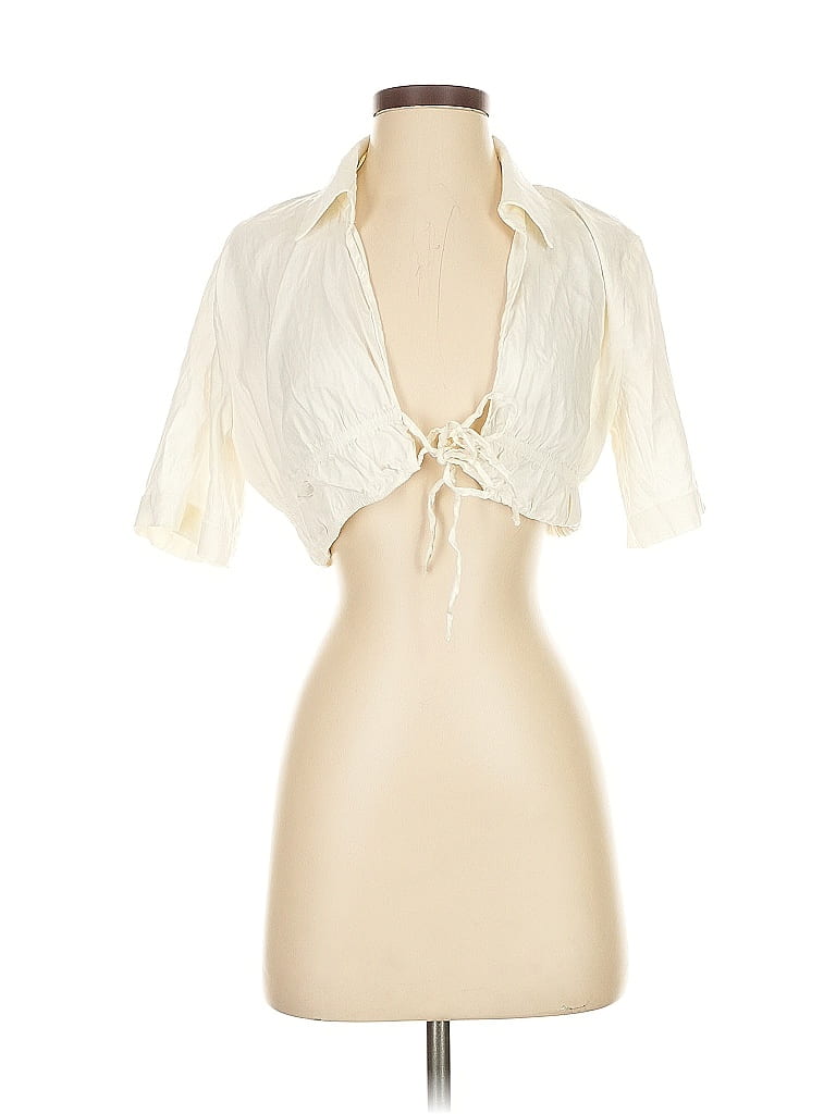 Zara Ivory Short Sleeve Blouse Size S - photo 1