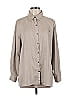 Chico's Design 100% Polyester Tan Long Sleeve Button-Down Shirt Size L - photo 1