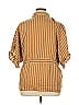Zara Stripes Brown 3/4 Sleeve Button-Down Shirt Size XL - photo 2