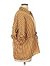 Zara Stripes Brown 3/4 Sleeve Button-Down Shirt Size XL - photo 4