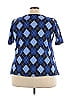 Jessica London Argyle Blue Short Sleeve Blouse Size 22 - photo 2