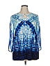 JM Collection Blue 3/4 Sleeve Blouse Size 0X - photo 1