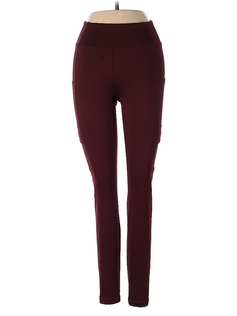 Pre-owned Victoria's Secret Pink Active Pants In Burgundy