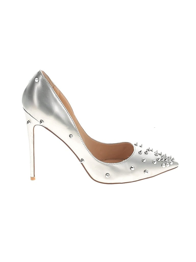 FSJ Silver Heels Size 10 1/2 - photo 1