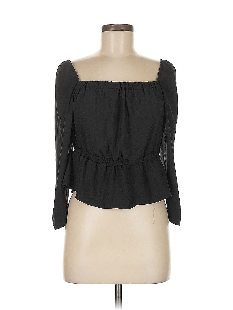 Pre-owned 7 For All Mankind 3/4 Sleeve Blouse In Black
