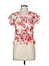 Solitaire 100% Rayon Pink Ivory Short Sleeve Blouse Size M - photo 1