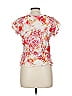 Solitaire 100% Rayon Pink Ivory Short Sleeve Blouse Size M - photo 2