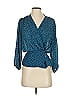 Eva Mendes by New York & Company 100% Polyester Teal 3/4 Sleeve Blouse Size S - photo 1