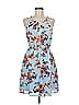 Collective Concepts 100% Polyester Floral Blue Casual Dress Size M - photo 1