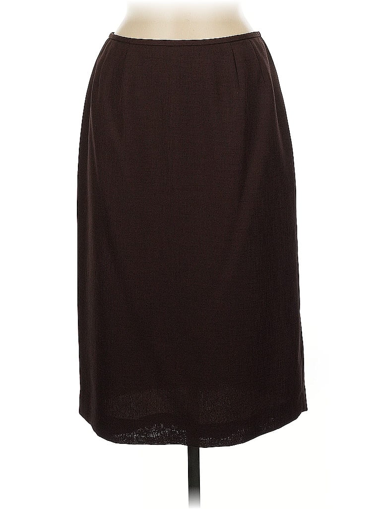 Le Suit 100% Polyester Solid Brown Formal Skirt Size 6 - photo 1