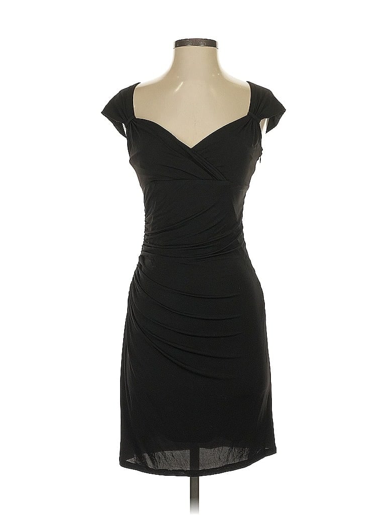 David Meister Solid Black Cocktail Dress Size 2 - photo 1