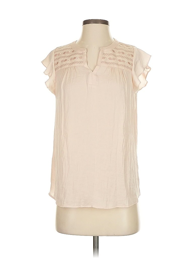 Pre-owned Rachel Zoe Short Sleeve Blouse In White