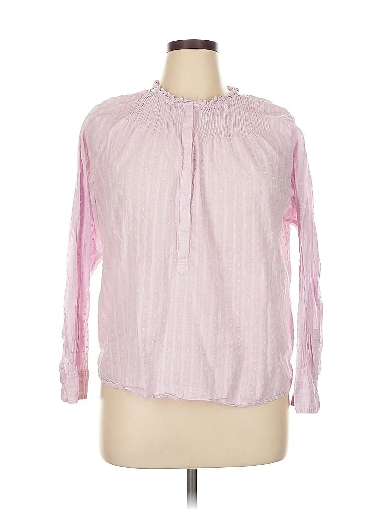 Pre-owned Point Sur Long Sleeve Blouse In Pink
