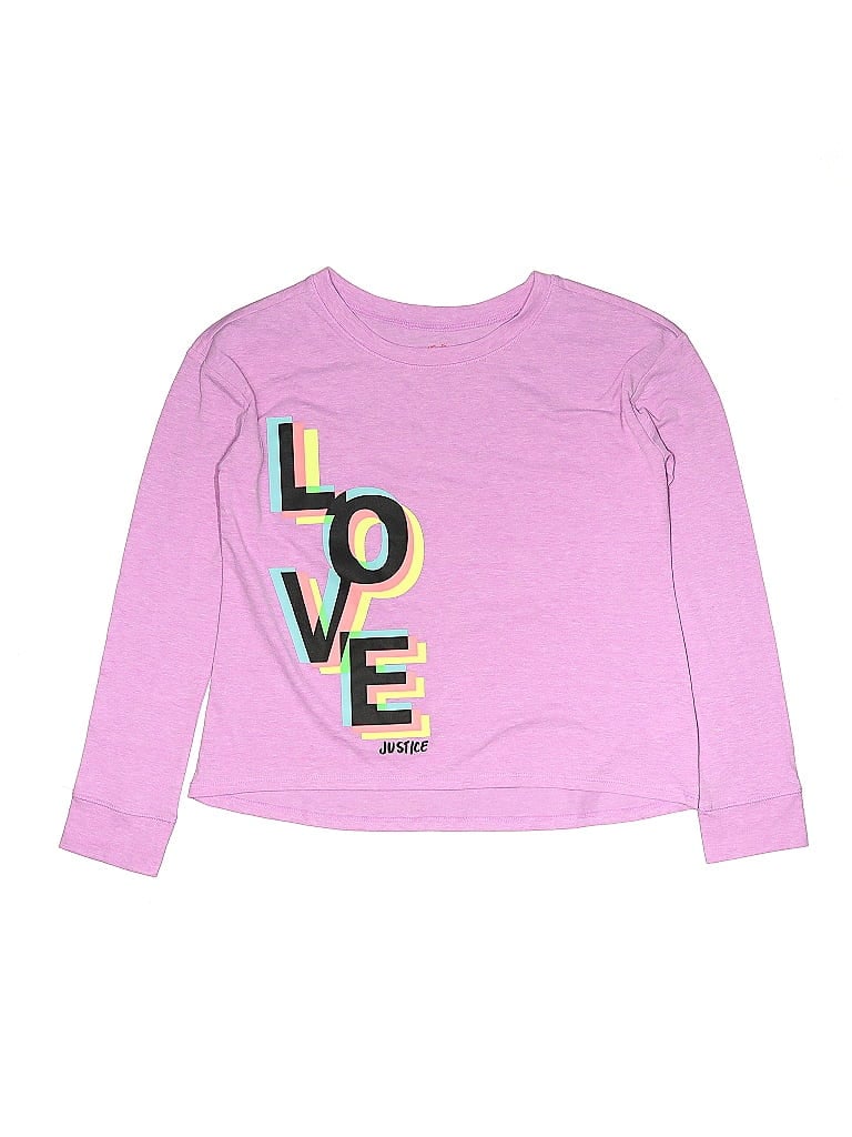 Pre-owned Justice Kids' Long Sleeve T-shirt In Pink
