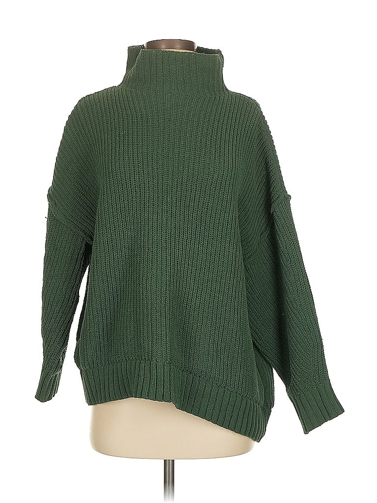 Pre-owned Aerie Turtleneck Sweater In Green