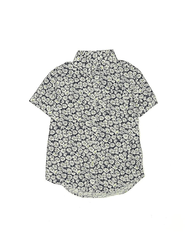 Pre-owned Crewcuts Kids' Short Sleeve Button Down Shirt In Blue