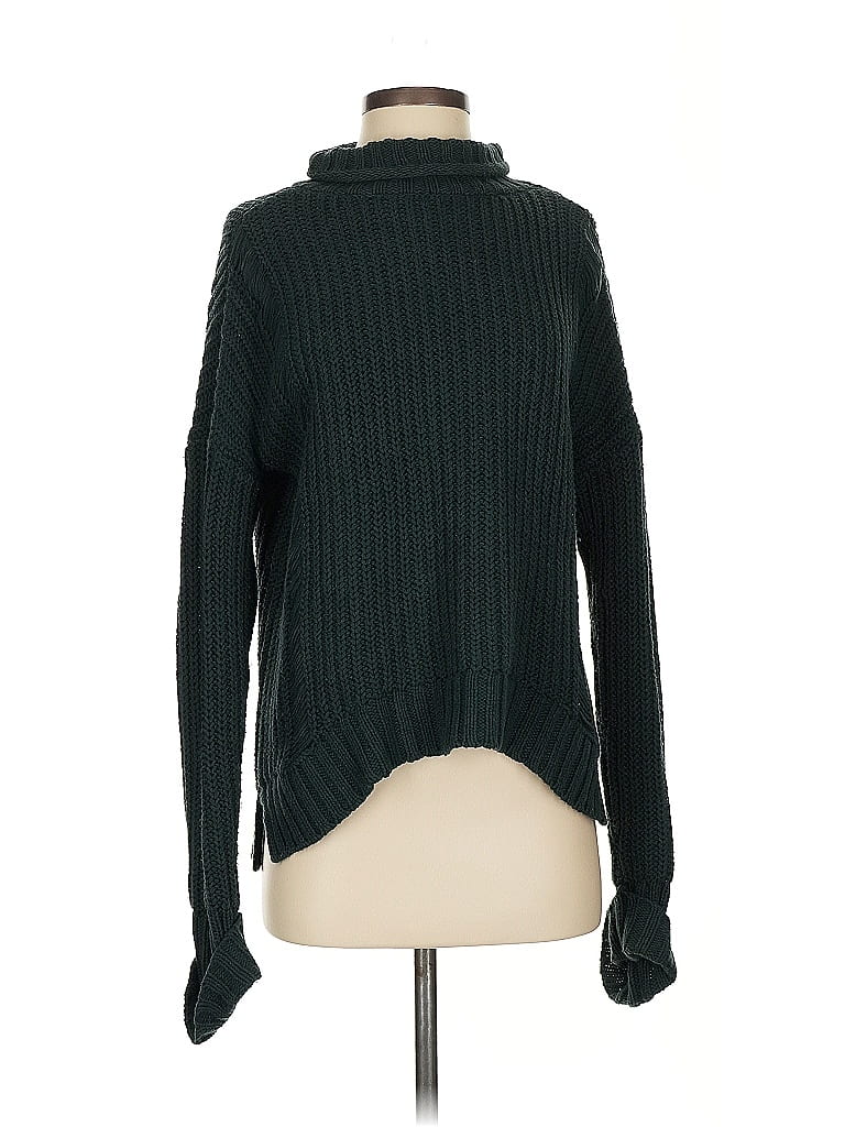 Pre-owned Express Turtleneck Sweater In Green