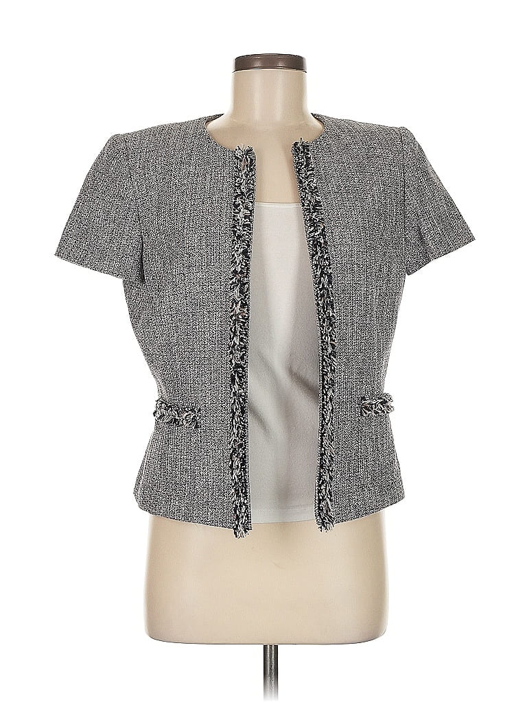 Tahari by ASL Houndstooth Gray Jacket Size 6 - photo 1