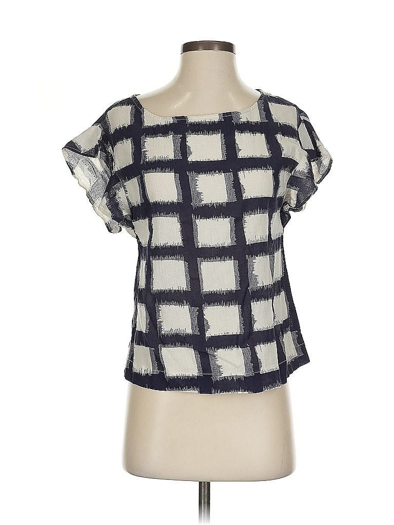 Pre-owned Twelfth Street By Cynthia Vincent Short Sleeve Blouse In Gray