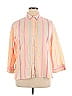 Foxcroft Stripes Pink 3/4 Sleeve Button-Down Shirt Size 16 - photo 1