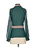 Naked Zebra 100% Polyester Color Block Teal Long Sleeve Blouse Size S - photo 2