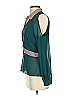 Naked Zebra 100% Polyester Color Block Teal Long Sleeve Blouse Size S - photo 5