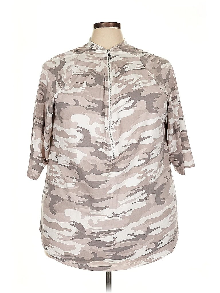 Belle By Kim Gravel Silver 3/4 Sleeve T-Shirt Size 3X - photo 1