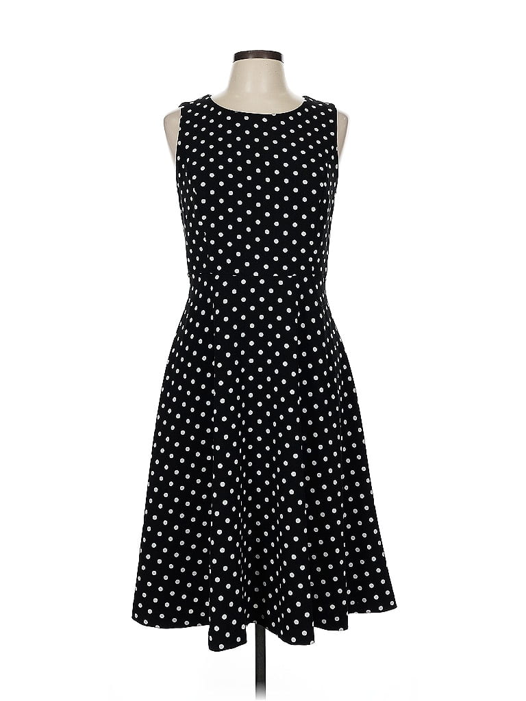Kasper Polka Dots Black Casual Dress Size 6 - photo 1