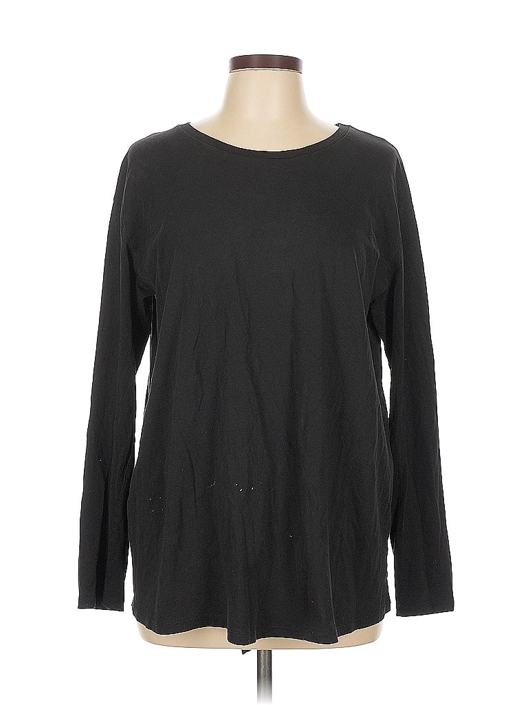 Pre-owned Asos Design Long Sleeve Top Black Crew Neck Tops