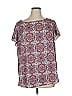 Ann Taylor LOFT 100% Polyester Blue Short Sleeve Blouse Size 16 - photo 1